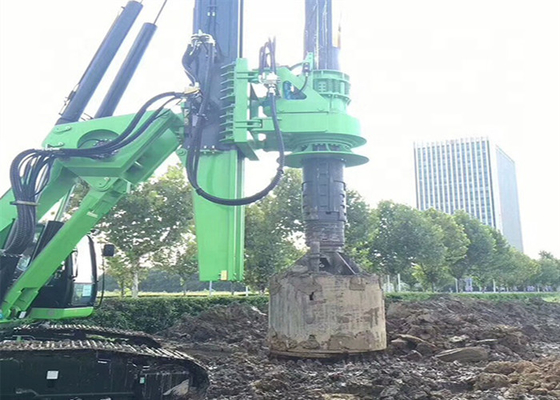 50kN Crowd Force Diesel ใช้แท่นตอกเสาเข็มมุมเจาะ 90°