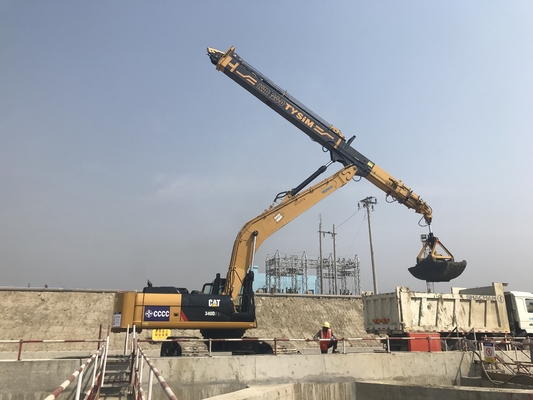 รถขุด Clamshell Bucket KM220 อุปกรณ์เสริมแขนยืดไสลด์สำหรับงานฐานราก