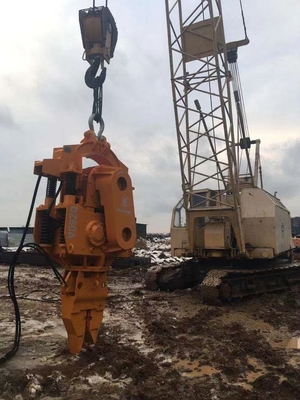 300KW ไฟฟ้า ไวโบร ค้อน ตอกเสาเข็มรถขุดตีนตะขาบติดเครื่องสั่นสะเทือน