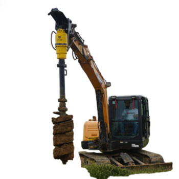 6-8t Excavator Backhoe Hydraulic Earth Auger Drill พร้อมเครื่องเจาะ S5