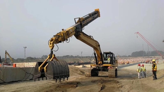 15-36 ตัน เครื่องขุดติดตั้ง คุณภาพดีที่สุด Customized Clamshell Telescopic Arm สําหรับเครื่องขุด