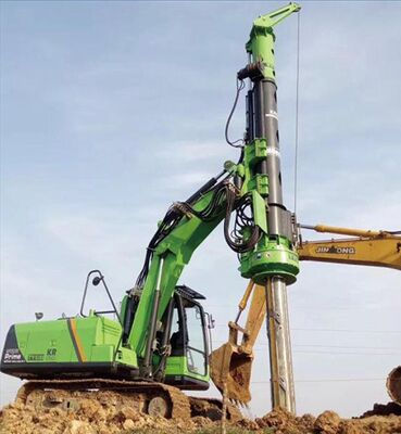 เครื่องตอกเสาเข็มแบบหมุน พร้อมแรงยก 50kN, แรงบิดเอาต์พุตหัวหมุน 35kNm และการเอียงไปข้างหน้า 10° เพื่อการก่อสร้างฐานรากเสาเข็มที่มีประสิทธิภาพ