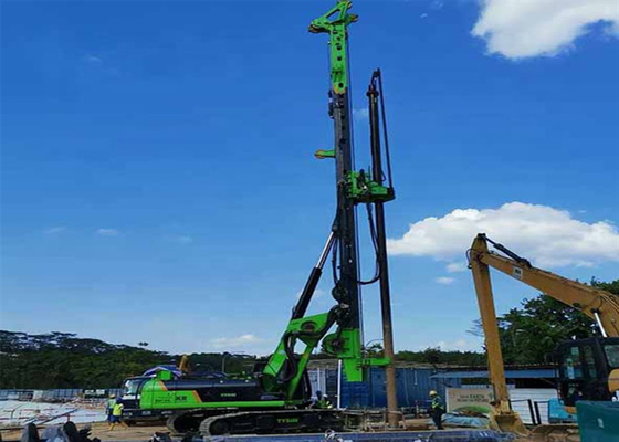 220kNm 28rpm ไฮดรอลิก Earth Rotary Crawler Mounted Drill Rig Machine